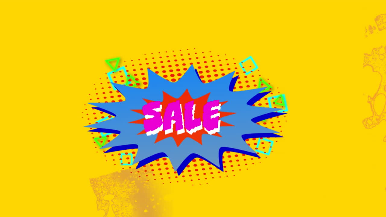 gráfico de venta en una pancarta en forma de estrella