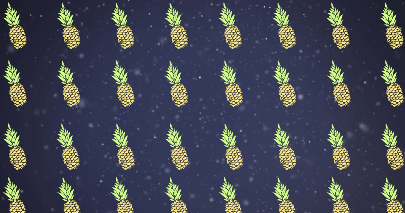 Animation of pineapples moving over violet background