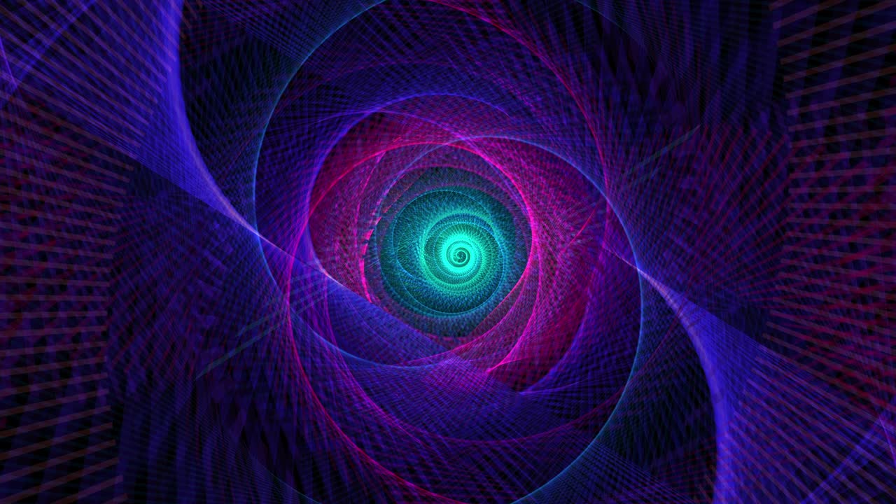 vuelo sin fin a través de azul rosa púrpura luces de neón red red ciber marco de alambre túnel. 4k 3d bucle listo animación de viaje túnel digital. wire-frame futurista estilo vintage clip de fondo vj.