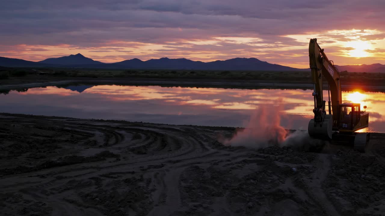 Excavator at Sunset Reservoir Construction Site