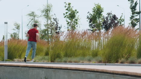 man doing parkour outdoors