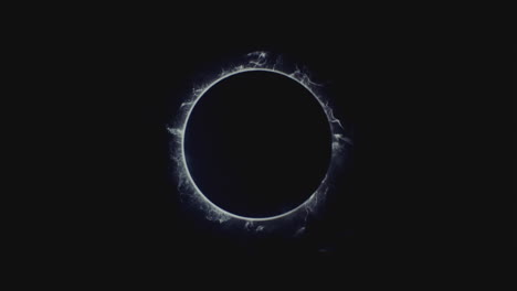 large white ring on a black background