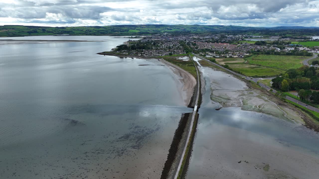 Aerial View of Coastal Town in Ireland