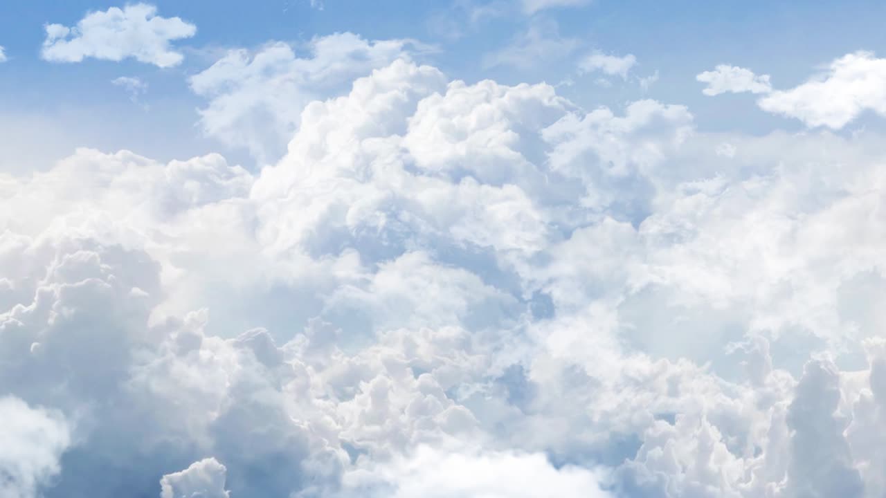 Beautiful blue sky with clouds loop animation background green screen weather nature cloud and sun