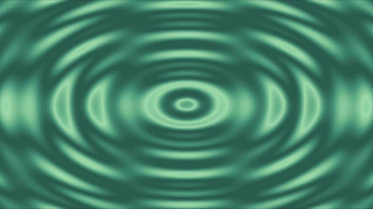 Increspature d'Acqua Verdi Astratte che si Espandono in Cerchi Concentrici