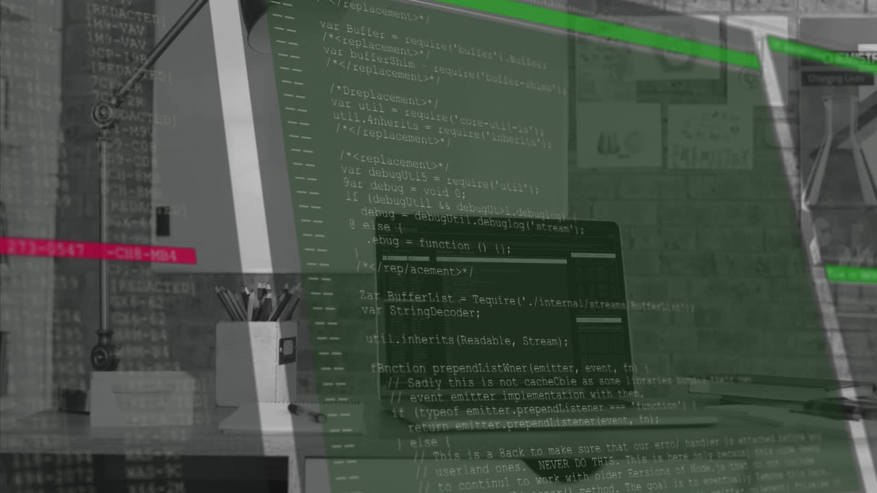 animación del procesamiento de datos en la oficina
