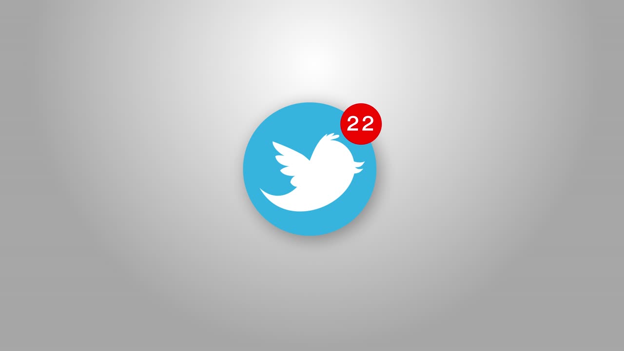 Twitter tweet logo icon with counter likes followers instagram 4k 3d green screen loop animation