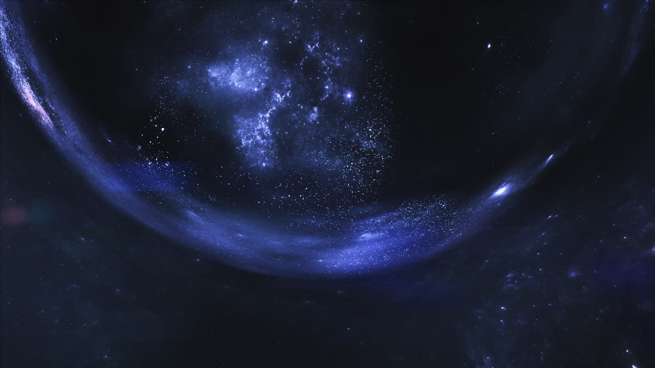 Dark blue giant wormhole curves the space around it
