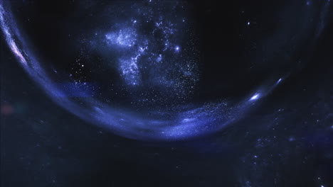 dark blue giant wormhole curves the space around it
