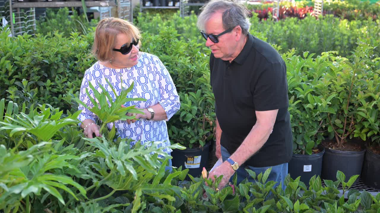 retirees shop for new landscaping for their South Florida home