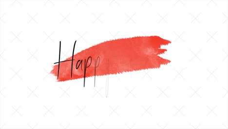 vibrant easter greetings red brush stroke with happy easter in bold letters