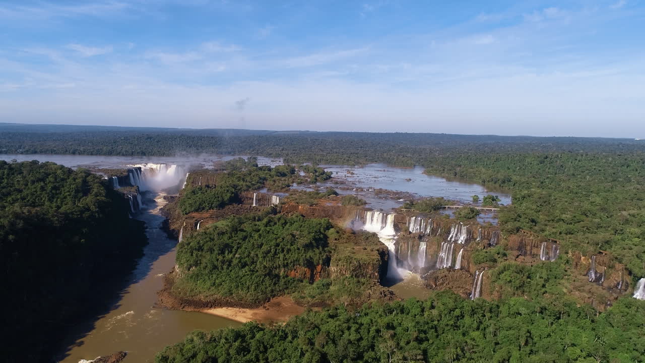 las magníficas cataratas iguazu en un día soleado, mostrando la maravilla natural y la belleza de las cataratas