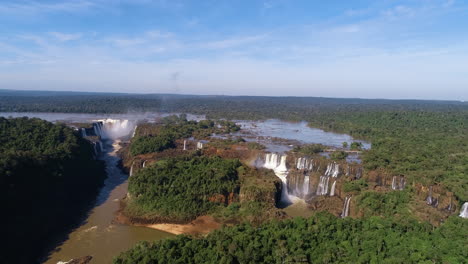 the magnificent iguazu falls on a sunny day, showcasing the natural wonder and beauty of the falls