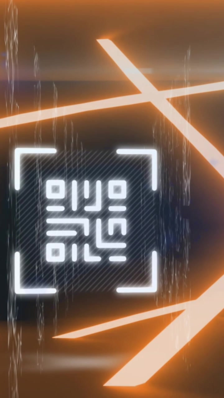 Animation of lights and qr code in orange runnel