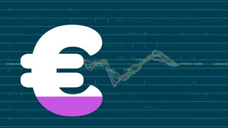 Animación-Del-Símbolo-Del-Euro-Sobre-El-Procesamiento-De-Datos-Financieros.