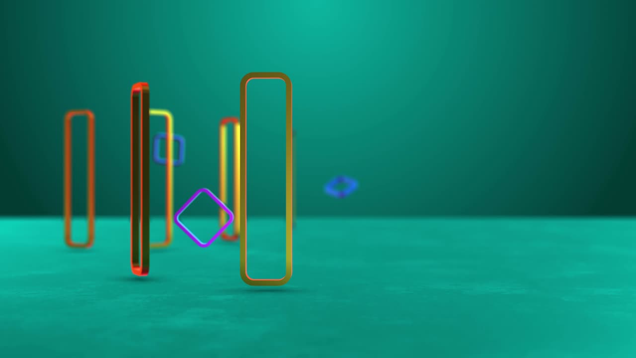 formas geométricas cuadradas y rectangulares en un bucle de video 3d sin fin con fondo de diseño borroso. animación abstracta simple 4k uhd con lugar para texto.
