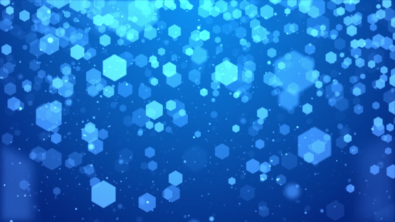 Abstract Blue Hexagon Particles Background