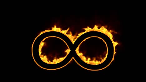 el símbolo del infinito ardiendo