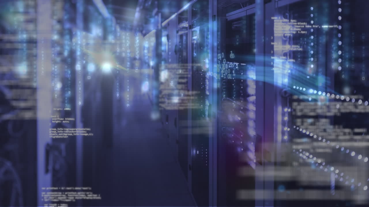 animación del procesamiento de datos a través de servidores