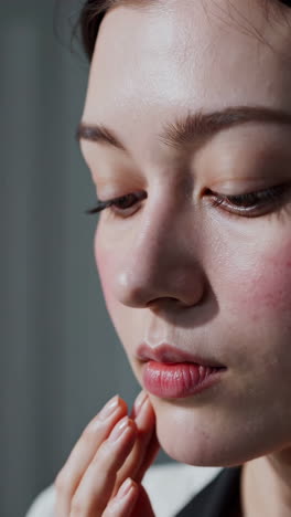 close-up of a woman's face