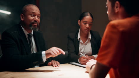police interrogation scene