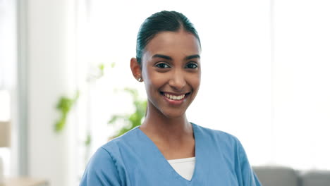 smile, happy and face of woman nurse in medical