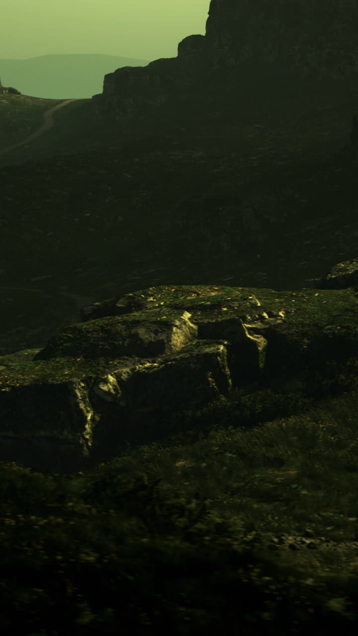 Majestic mountain landscape in soft light during twilight hours
