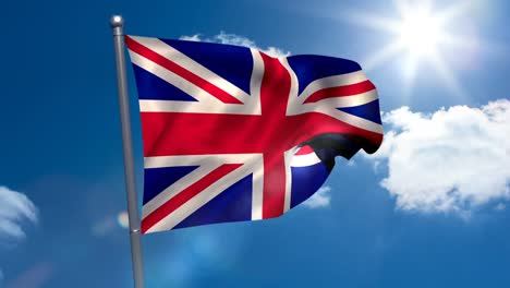la bandera de la unión ondeando contra el cielo