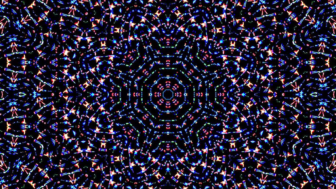 Beautiful abstract kaleidoscope that shines, a radiant light that regulates the subtle movements