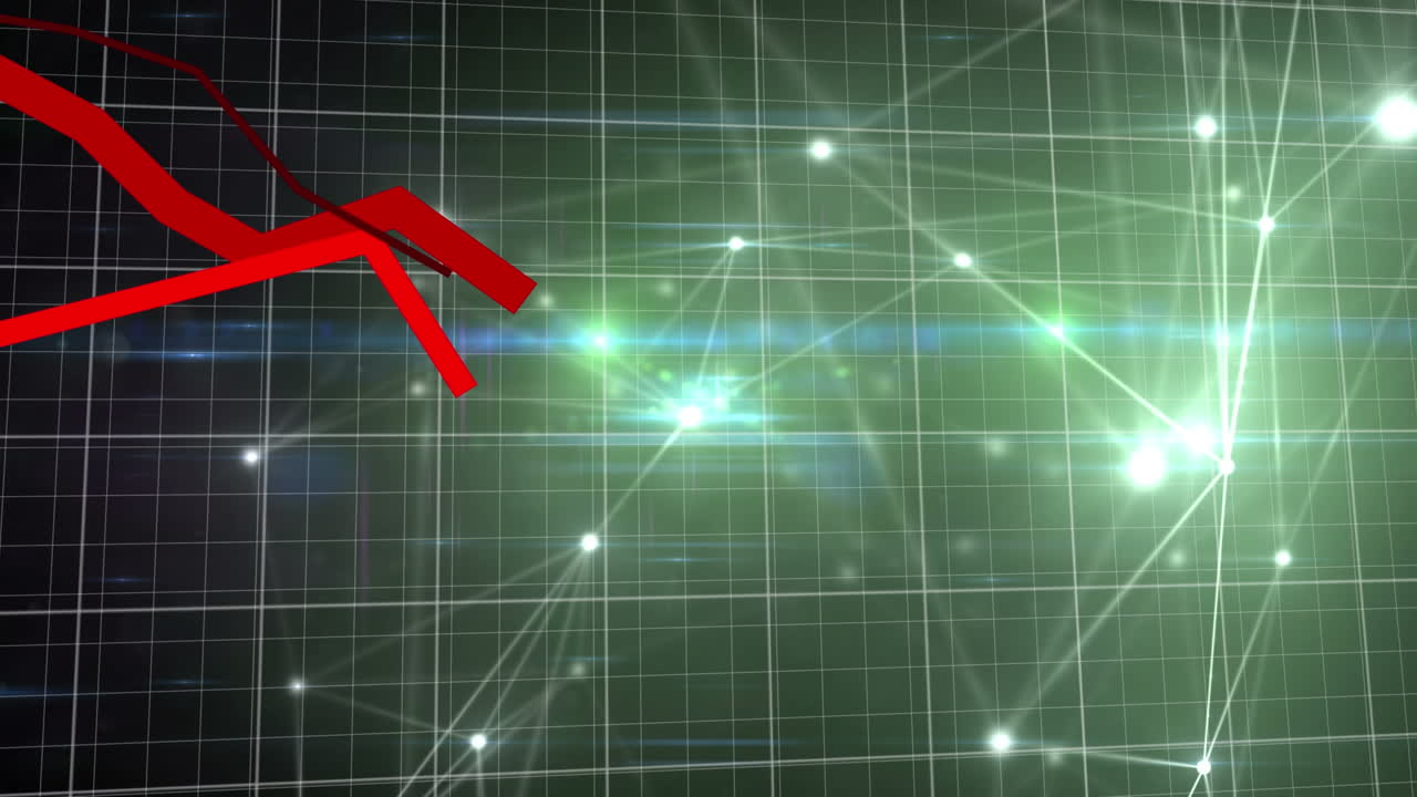 빨간 선의 애니메이션과 그리드 상의 데이터 처리