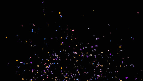 explosion multicolored confetti fountain with alpha channel