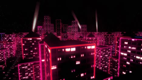 Neon-city-fly-over-urban-skyscraper-glow-computer-tron-matrix-4k