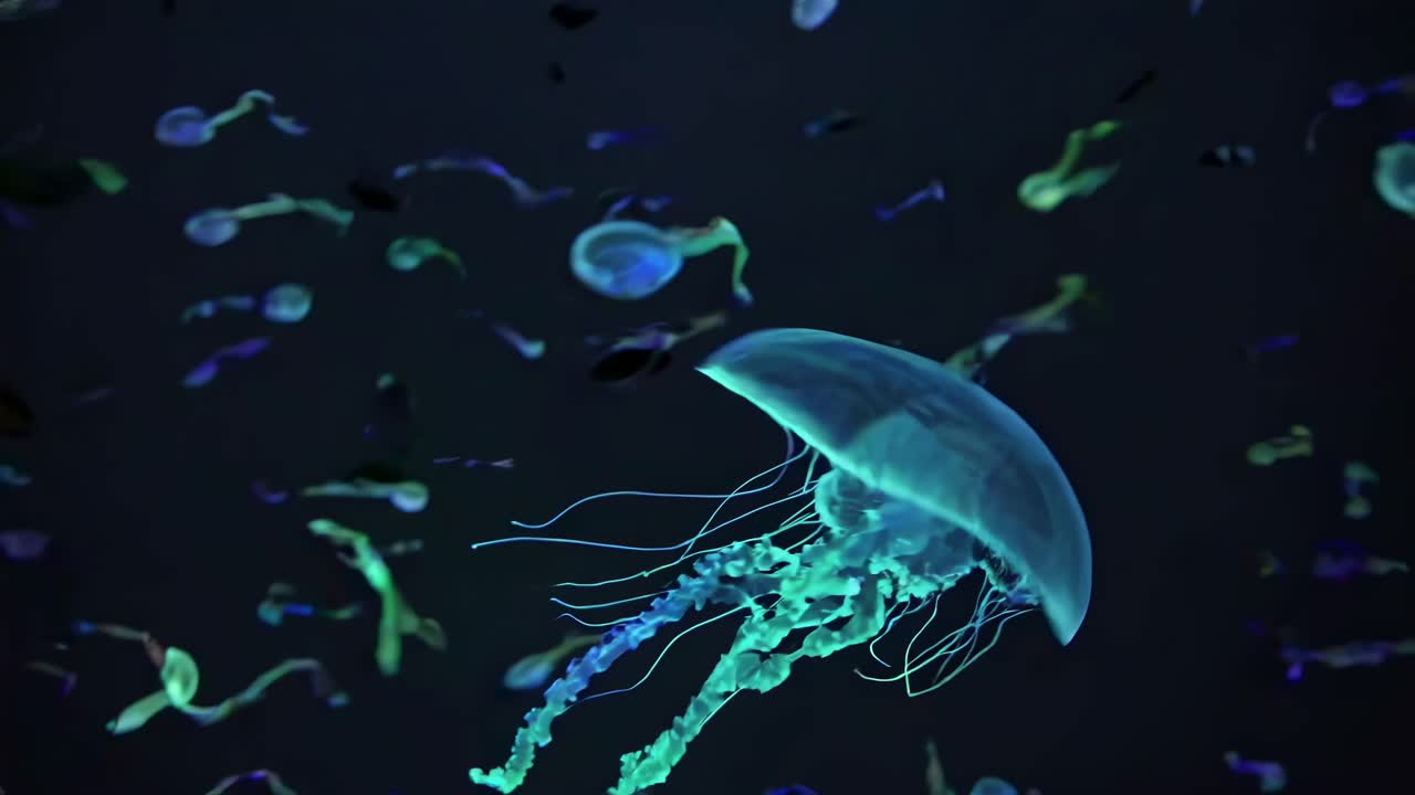 수족관에서 반이는 수달