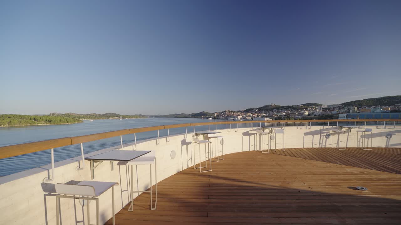 Sibenik Stadtansicht von der Spitze des D-Resort-Gebäudes, Motion View
