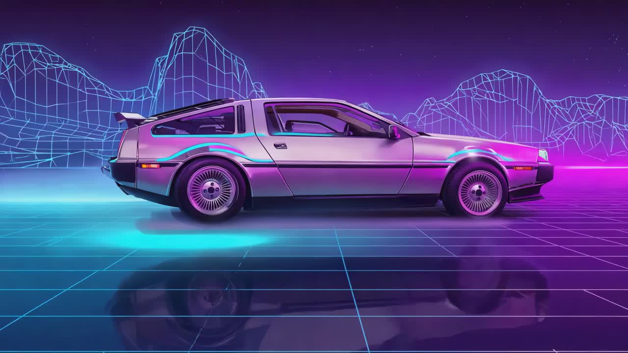 Retro Futuristic DeLorean Car