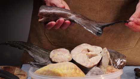preparing fish for cooking