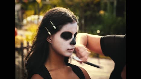 sugar skull makeup application