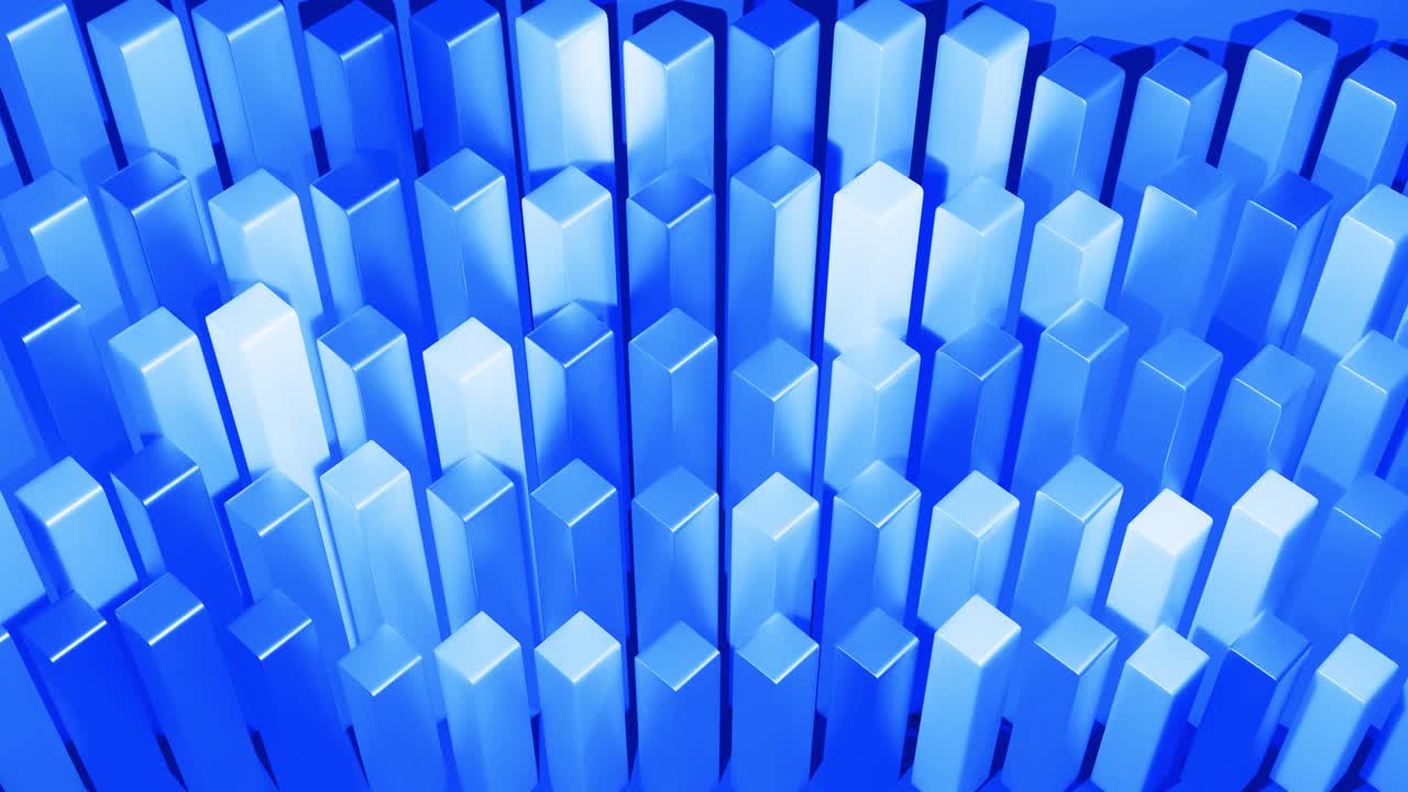 columnas abstractas como fondo de bucle abstracto para programas analíticos y transmisiones de noticias. fondo geométrico 3d como infografías abstractas. visualización de datos estadísticos en azul.
