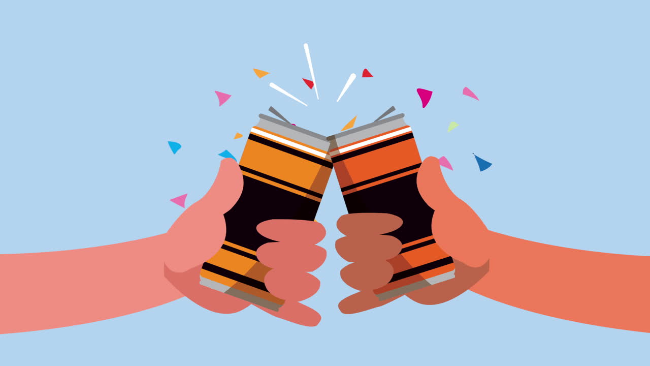 캔으로 환호합니다.