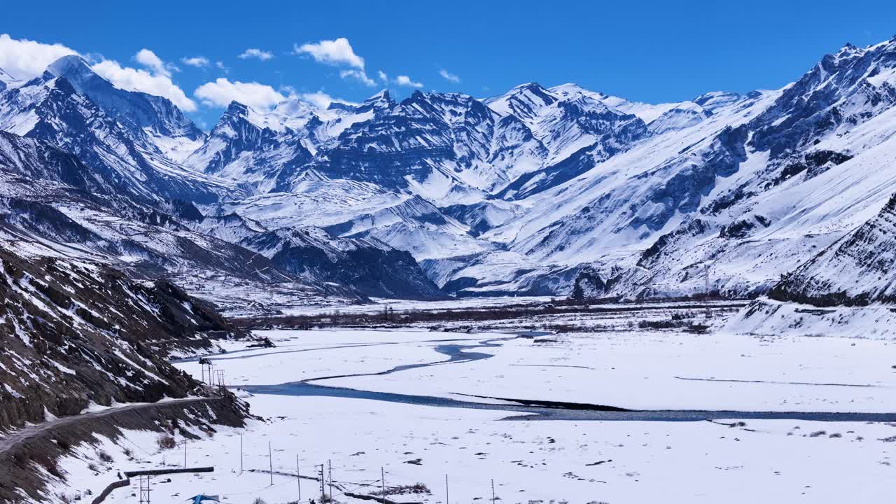 Snowy Mountain Valley Scenery
