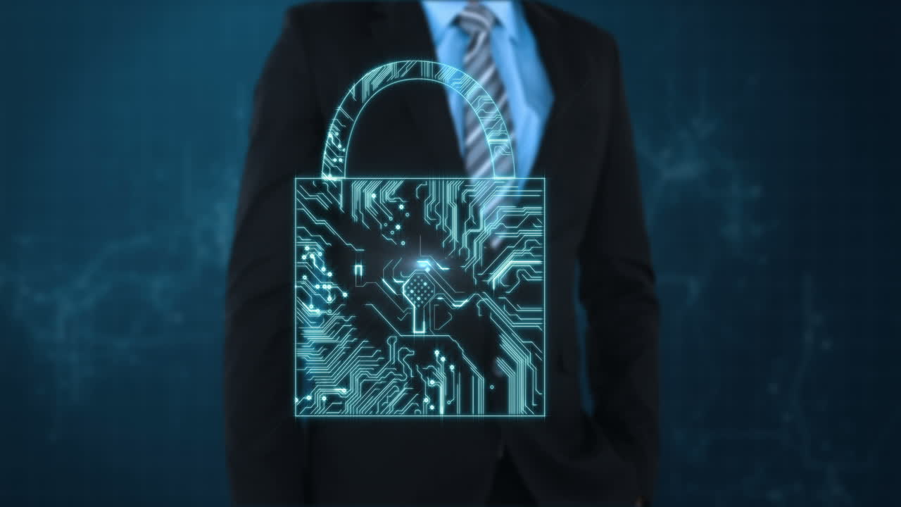 vídeo conceptual de la seguridad de la conexión del circuito