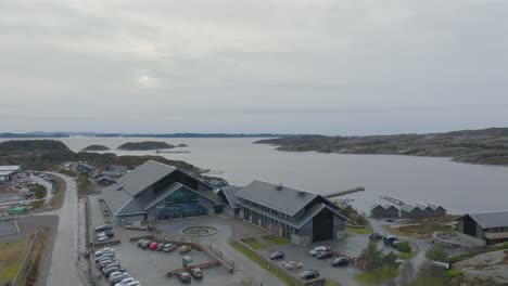 panorama hotel and resort by austefjorden in sotra oygarden norway - aerial showing hotel buildings exterior