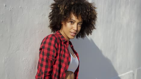 close up portrait of african american girl