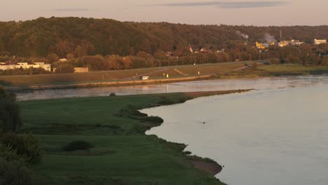 drone aerial view of kaunas confluence park