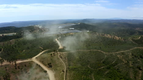 rally dirt race track into the mountains of portugal