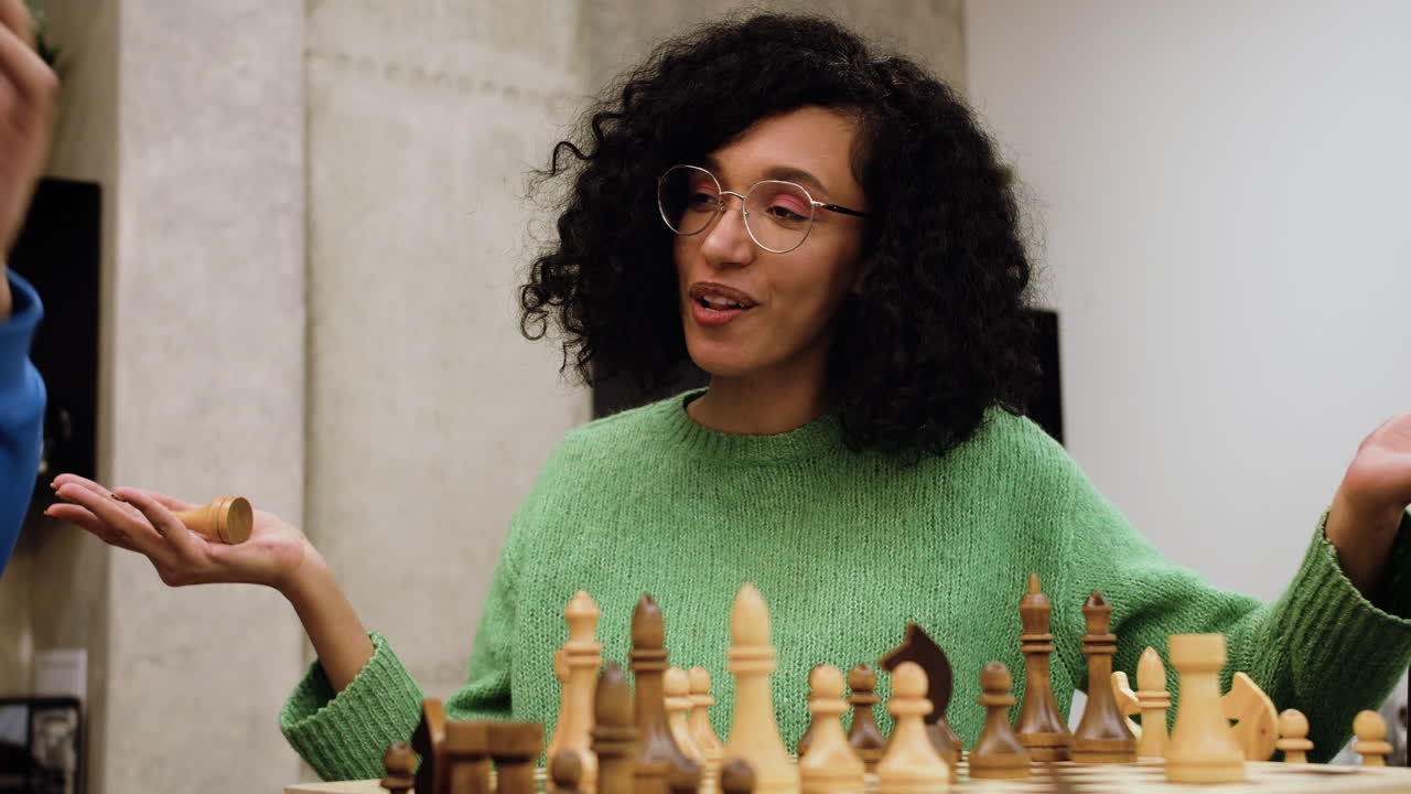 Friends playing chess