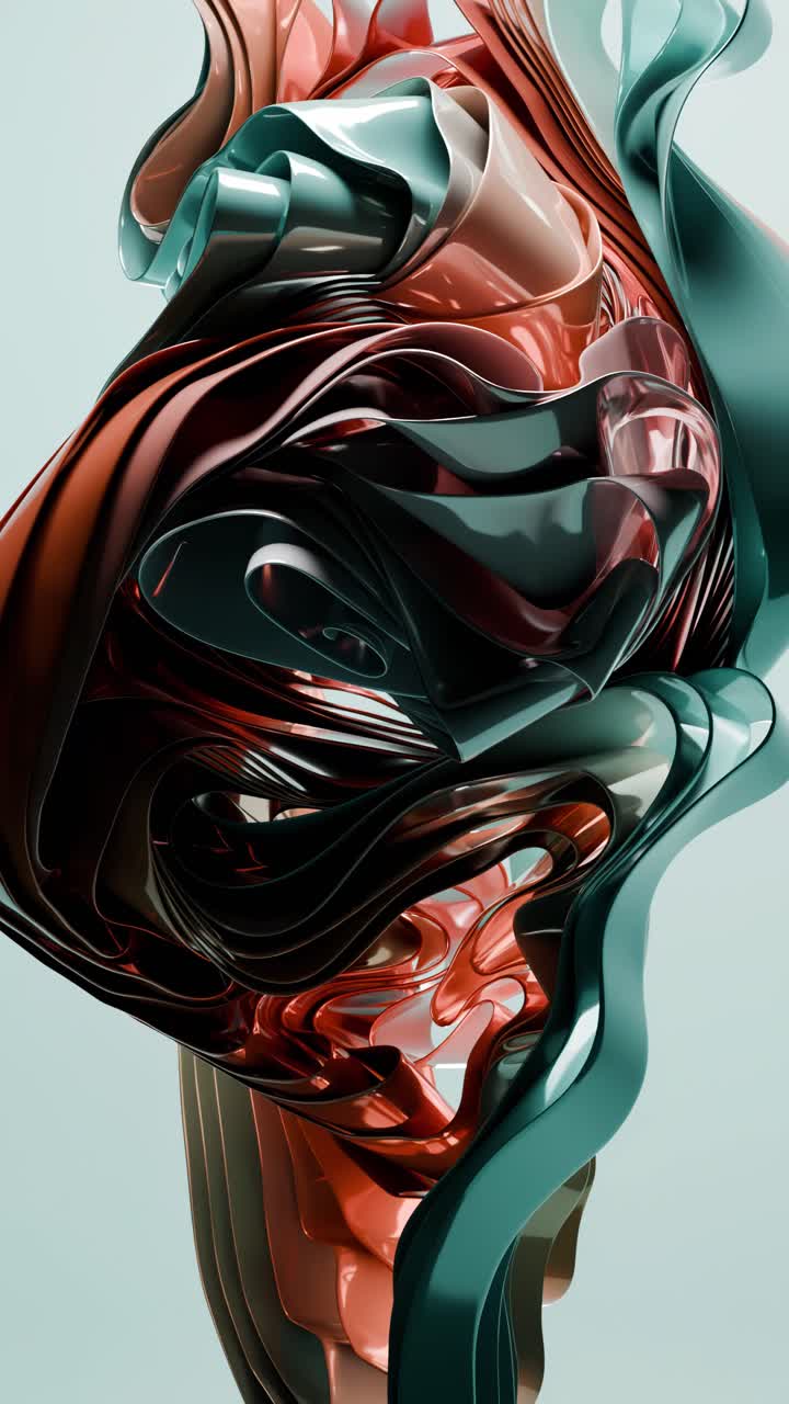 Abstract 3D Render of Organic Metallic Shapes