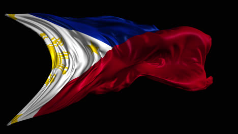 agitando la bandera de las filipinas