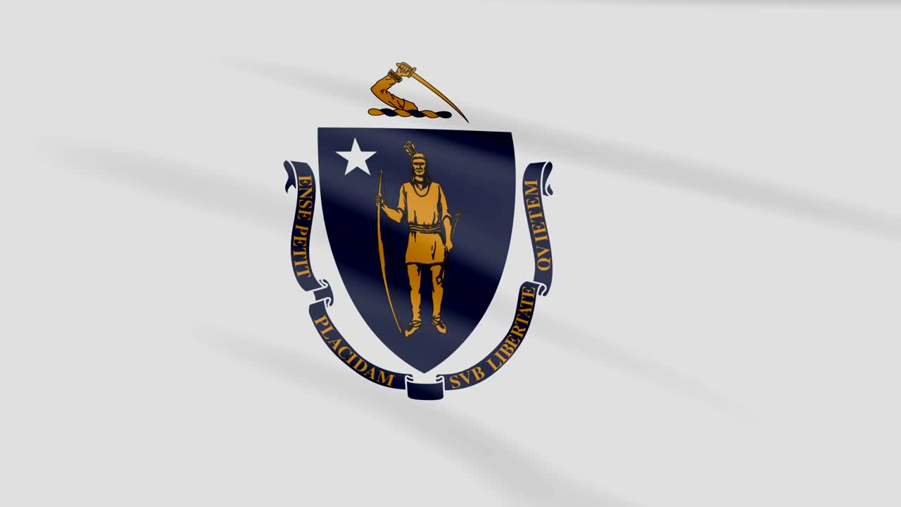 la gran bandera animada en bucle de massachusetts