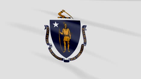 large looping animated flag of massachusetts